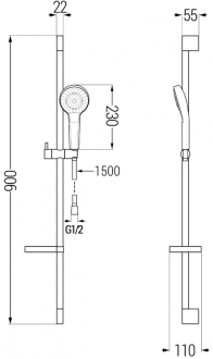 Sprchový set Mexen Royo DF05, chrom - 72204DF05-00