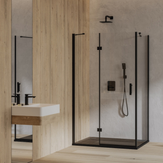 Omnires MANHATTAN MH1090BLTR Sprchový kout 100x90, černá