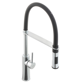 Paffoni Light Dřezová baterie s vytahovací sprškou, 2 proudy černá/chrom LIG179B