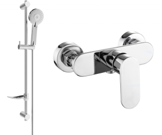 Sprchová baterie Mexen Milo DF40 se sprchovým setem, chrom - 7134R40-00