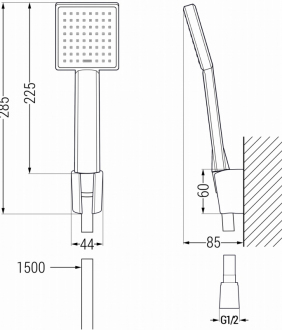 Vanová souprava Mexen Uno R45, chrom - 71403R45-00