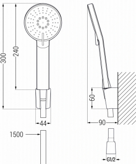 Mexen Zero R40 vanová baterie se sprchovým setem, chrom - 7113R40-00