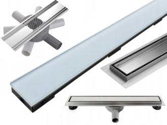 Mexen Flat 360° MGW otočný odtokový žlab 70 cm bílé sklo - 1027070-40
