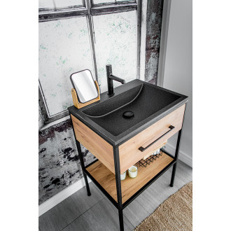 Laveo ALBANO VGA1710T Granitové umyvadlo, černá