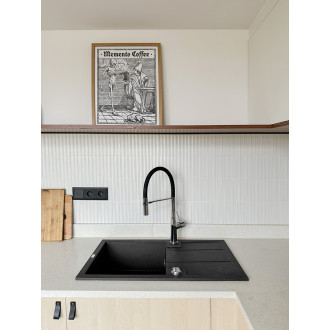 Laveo BARBADOS SBB_711T Jednodřez s odkapem, granit černá