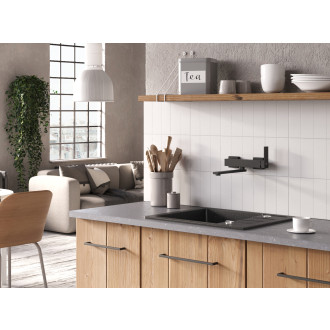 Laveo BARBADOS SBB_713T Jednodřez s odkapem, granit černá