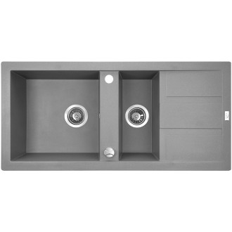 Laveo BARBADOS SBB_531T Jednodřez s vaničkou, granit šedá