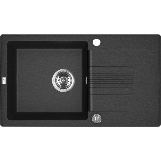 Laveo CELIA SBC_711T Jednodřez s odkapem, granit černá