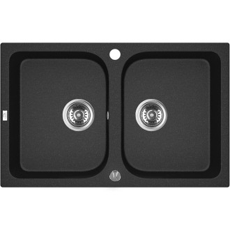 Laveo CELIA SBC_720T Dvojdřez, granit černá