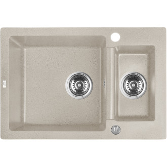 Laveo CELIA SBC_430T Jednodřez s vaničkou, granit béžová