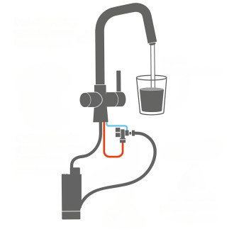 Laveo CLARO BAK_098D Dřezová baterie s připojením na vodní filtr, chrom