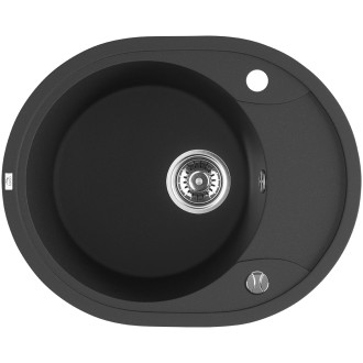 Laveo DAFNE SBD_783T Jednodřez s odkapem, granit černá