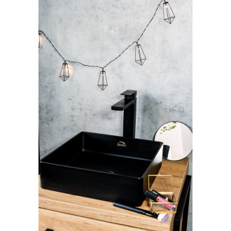 Laveo KVADRATO BLQ_72ND Umyvadlová baterie včetně click-clacku, černá