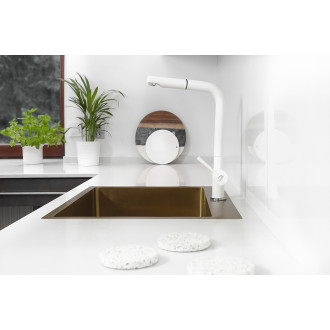 Laveo LUNA BLZ_669D  Dřezová baterie, granit bílá