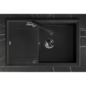 Laveo MEGALO SBE_711T Jednodřez s odkapem, černá