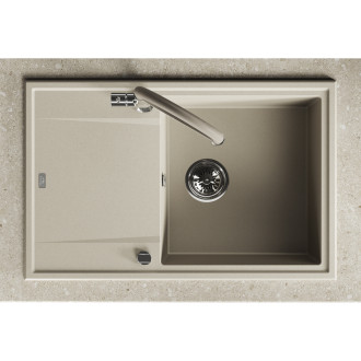 Laveo MEGALO SBE_411T Jednodřez s odkapem, béžová