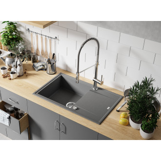 Laveo MEGALO SBE_511T Jednodřez s odkapem, šedá