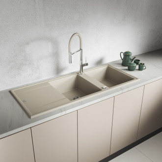 Laveo MEGALO SBE_421T Dvojdřez granit, béžová