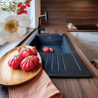 Laveo PIONIER SBR_713T Jednodřez s odkapem, černá