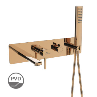 Laveo POLA BAP_811P Podomítková vanová baterie včetně setu, růžové zlato