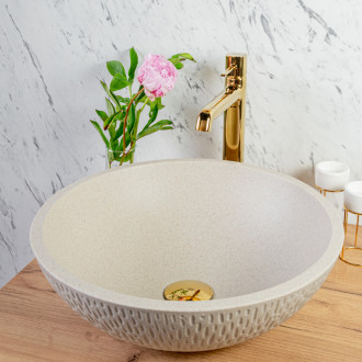 Laveo AMBER VGR1421T Umyvadlo na desku, granit béžová