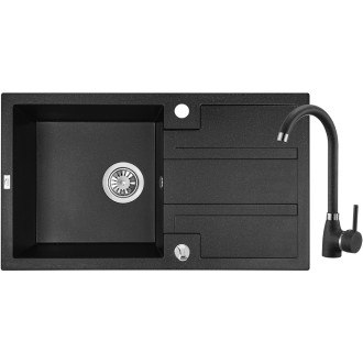 Kuchinox BARBADOS dřez s odkapem a baterií, granit SBBA711T