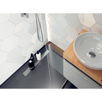 Laveo BASSO COB_250D Podlahový žlab 500, nerez