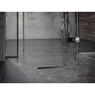 Laveo BASSO COB_780S Podlahový žlab 800, černé sklo