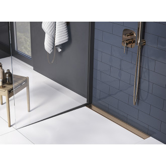 Laveo BASSO COB_811D Podlahový žlab ke stěně 1000, růžové zlato