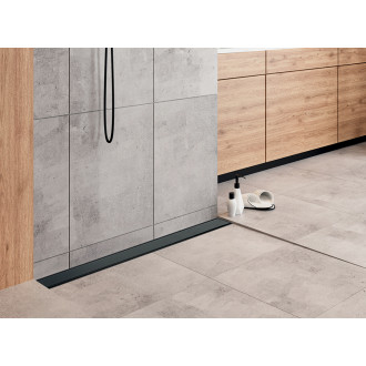 Laveo BASSO COB_751D Podlahový žlab ke stěně 600, černá