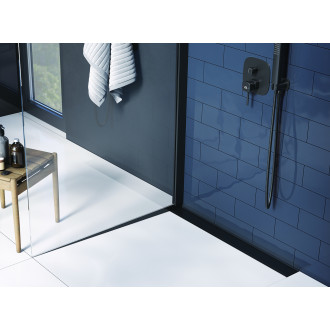 Laveo BASSO COB_771D Podlahový žlab ke stěně 700, černá