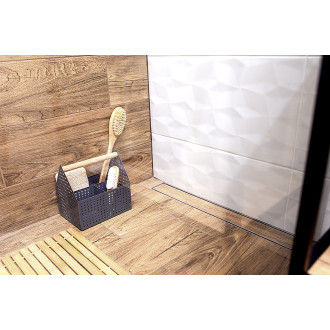 Laveo BASSO COB_281D Podlahový žlab ke stěně 800, nerez