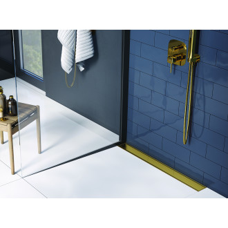 Laveo BASSO COB_G91D Podlahový žlab ke stěně 900, zlatá