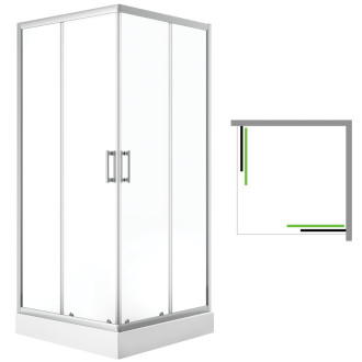 Laveo DESNA čtvercový sprchový kout s vaničkou 90x90 cm JKDD096K