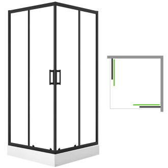 Laveo DESNA čtvercový sprchový kout s vaničkou 90x90 cm JKDD796K