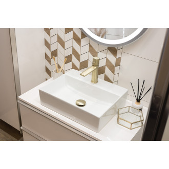 Laveo KVADRATO umyvadlo na desku/nástěnné keramické s otvorem pro baterii VUK_6146