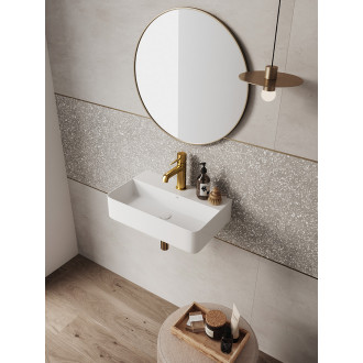 Laveo KVADRATO umyvadlo na desku / nástěnné keramické s otvorem pro baterii VUK_6145