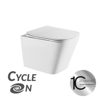 Laveo KVADRATO CYCLEON 2.0 závěsná WC mísa bez oplachového kruhu se sedátkem VMK_610S