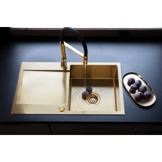 Laveo POLA BAP_G78D Dřezová baterie, černá-zlatá