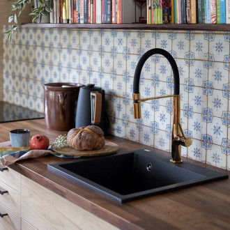 Laveo POLA BAP_878D Dřezová baterie, černá-růžové zlato