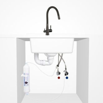 Laveo RIVECO kuchyňská baterie s elastickým výtokem a filtračním systémem BRIB968D