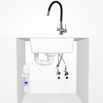 Laveo RIVECO dřezová baterie s flexibilním výtokem a připojením na filtr BRI_768D