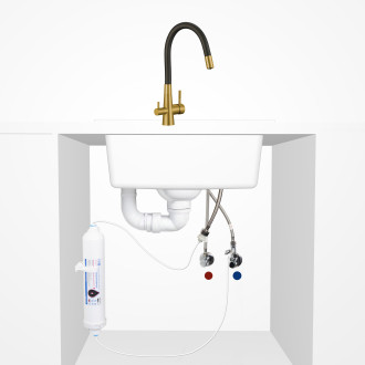 Riveco - sink mixer with flexible spout and water filter connection