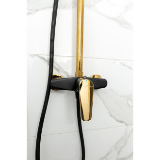 Laveo RUBIO PVR_7GOB Sprchová baterie se setem, černá-zlatá