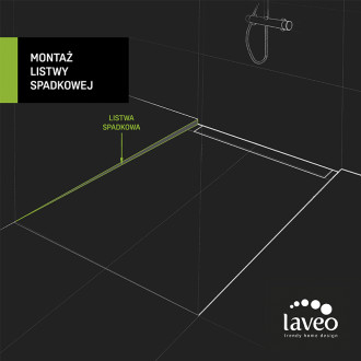 Laveo SLOPED PROFILE COT_720L Spádová lišta pro lineární odtok,120 levá, černá