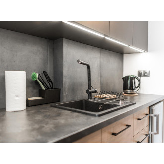 Laveo STELLA SBY_713T Jednodřez s odkapem, černá