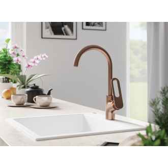 Laveo TIERRA BAJ_868D Dřezová baterie, měď