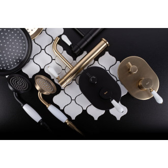 REA Serra sprchová sada, podomítková, kartáčovaná zlatá + BOX REA-B1149