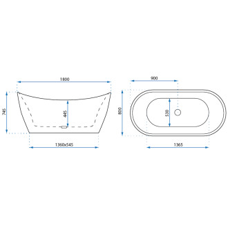 Volně stojící vana REA FERRANO 180 cm