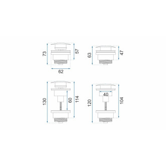 Sifon Rea včetně univerzální zátky Click-Clack Copper